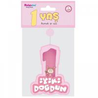 Pembe İyiki Doğdun 1 Yaş Kız Süs Seti